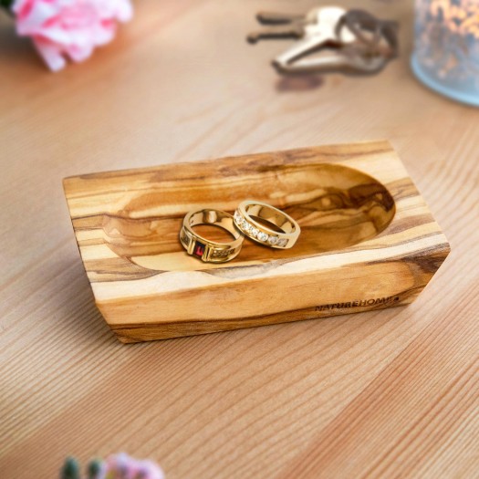 Schmuckablage Dekoschale Olivenholz, 12,5 x 8 cm